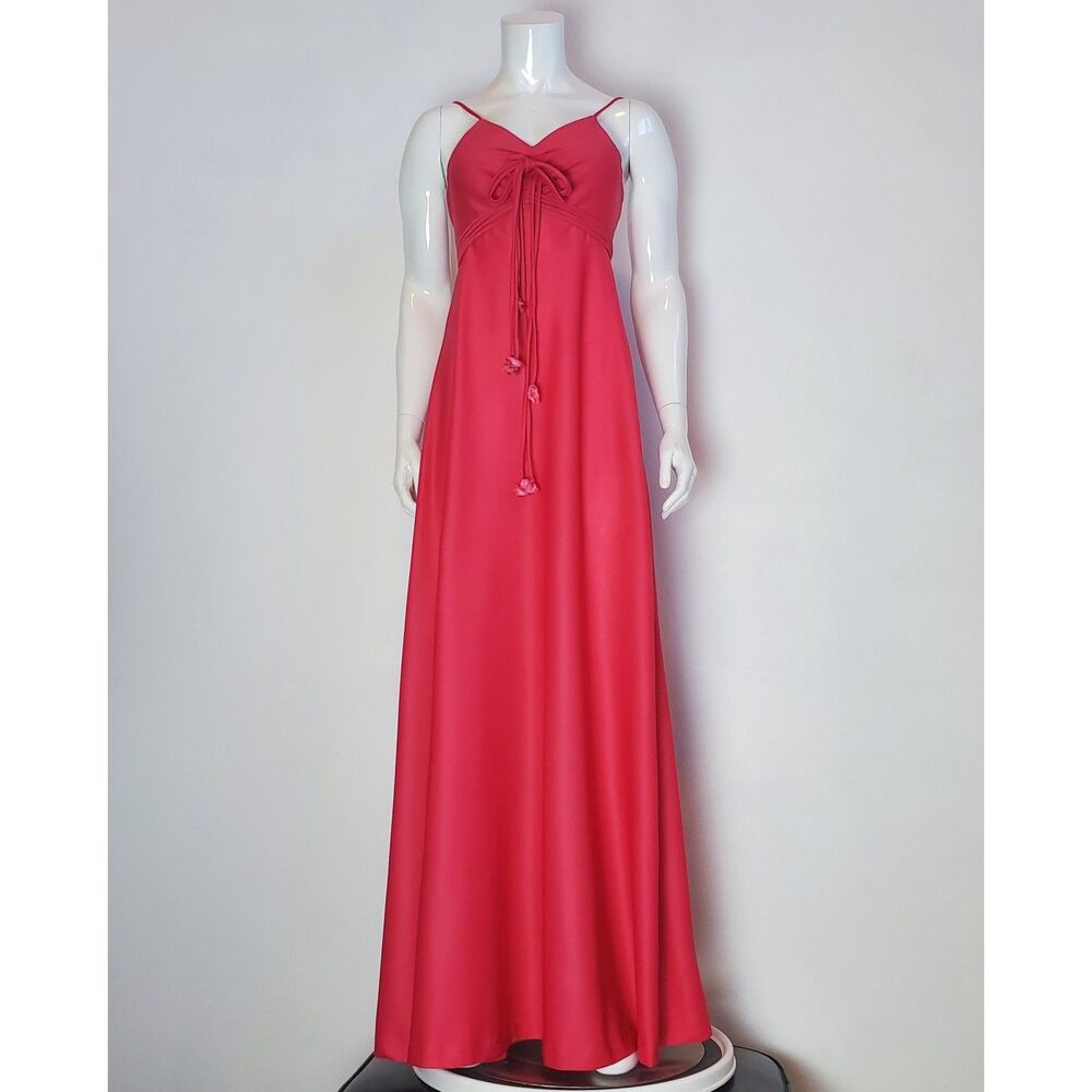 Vintage 70s Easy Street Pink Maxi Dress